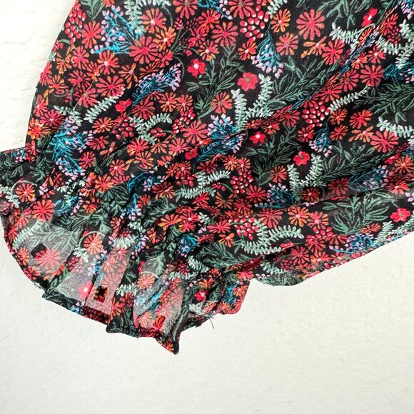 Matilda Jane Womens Carol Blouse Top Size XL Embroidered Floral Flowy Red - Picture 5 of 8